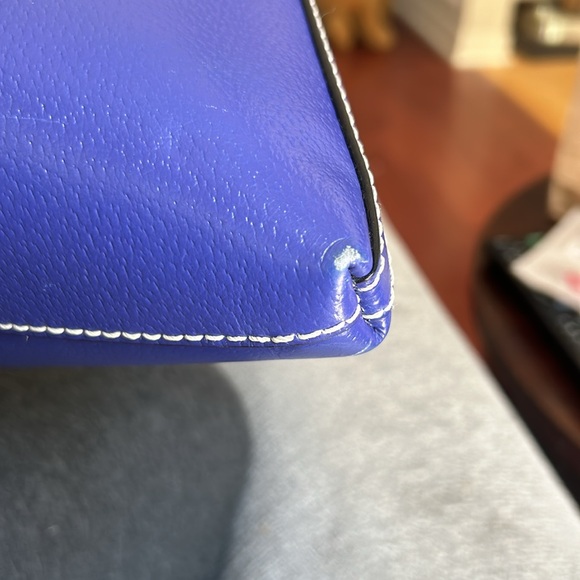 Kate Spade Purse/Handbag CERULEAN BLUE Leather w/Gold Chain Strap w/Leather - Picture 12 of 14